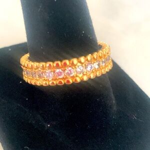 NEW ANNIVERSARY RING Eternity BAND 18k  Gold Plated Size 8 #1